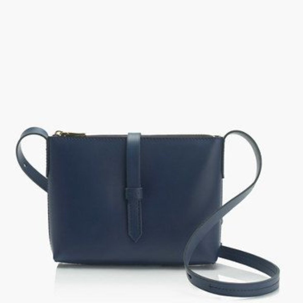J. Crew Parker Crossbody Leather Purse Bag Navy
